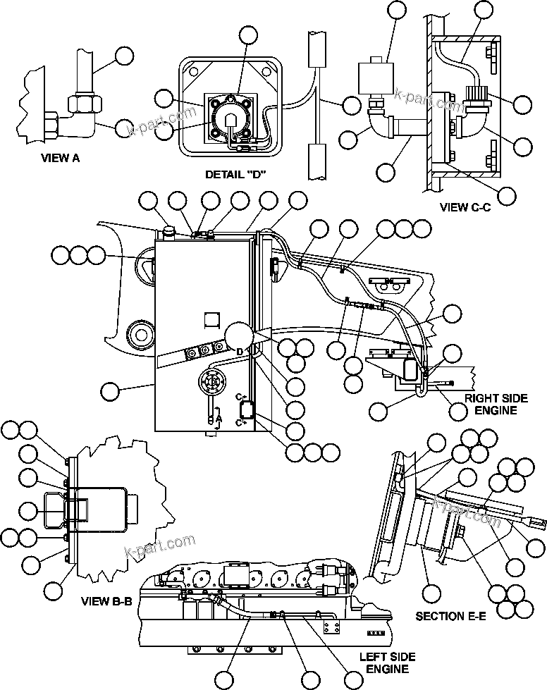 Komatsu parts book diagram for AFE48-BM  930E-2 S/N A30161 THRU A30163 CODELCO: FUEL TANK INSTALLATION