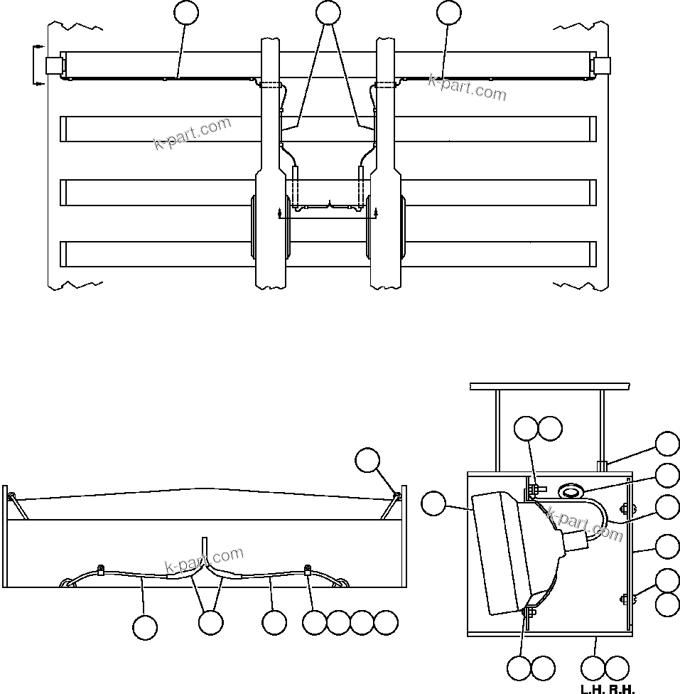 Komatsu parts book diagram for AFE48-BM  930E-2 S/N A30161 THRU A30163 CODELCO: REAR TURN & CLEARANCE LIGHTS