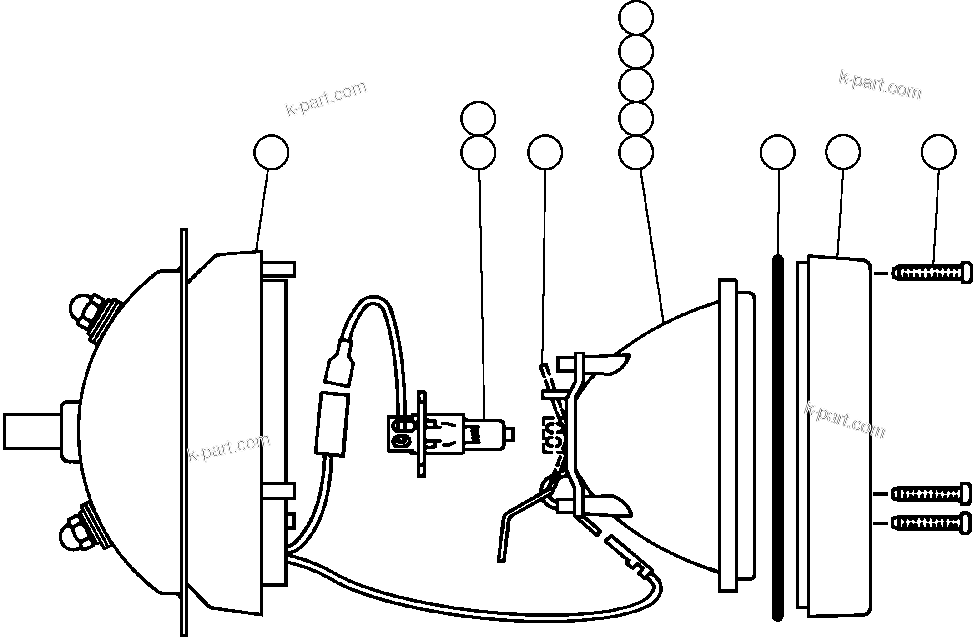 Komatsu parts book diagram for AFE48-BM  930E-2 S/N A30161 THRU A30163 CODELCO: LIGHT ASSEMBLY (SUPER HALOGEN)