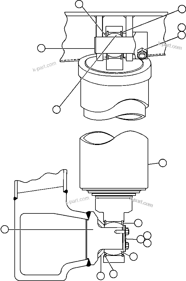 Komatsu parts book diagram for AFE48-BM  930E-2 S/N A30161 THRU A30163 CODELCO: HOIST CYLINDER & MOUNTING
