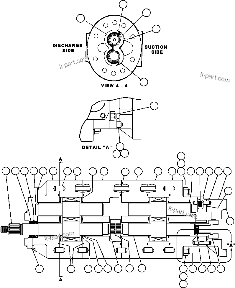 Komatsu parts book diagram for AFE48-BM  930E-2 S/N A30161 THRU A30163 CODELCO: HOIST PUMP ASSEMBLY (PB9008)
