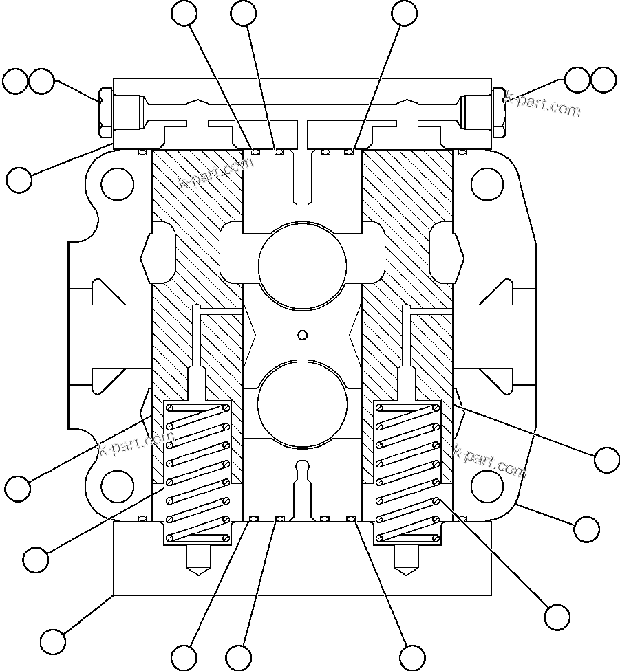 Komatsu parts book diagram for AFE48-BM  930E-2 S/N A30161 THRU A30163 CODELCO: SPOOL SECTION ASSEMBLY - TANK (BF3050)