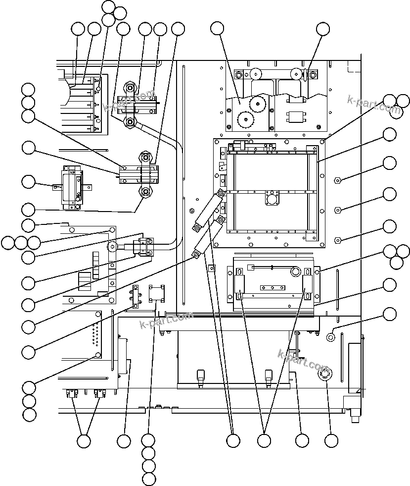 Komatsu parts book diagram for AFE48-BM  930E-2 S/N A30161 THRU A30163 CODELCO: CONTROL CABINET (TOP RIGHT VIEW)