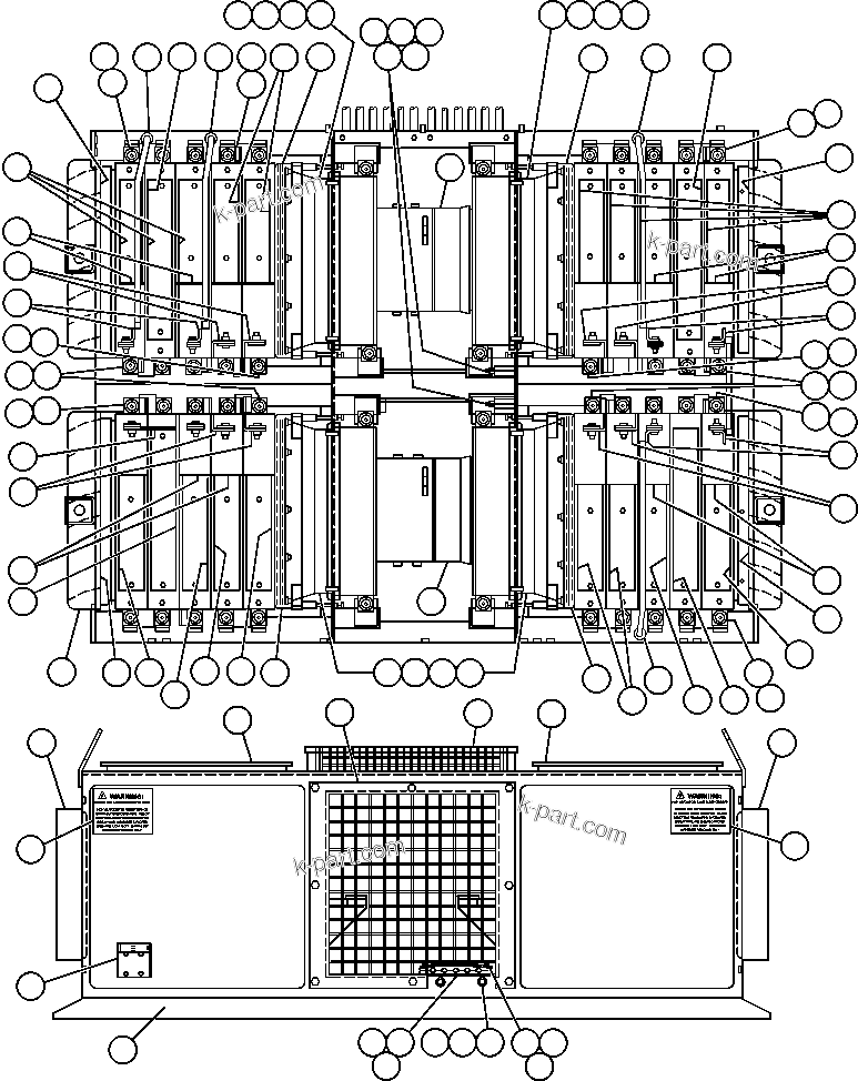 Komatsu parts book diagram for AFE48-BM  930E-2 S/N A30161 THRU A30163 CODELCO: RETARDING GRID ASSEMBLY (HIGH ALTITUDE) (PC0424)