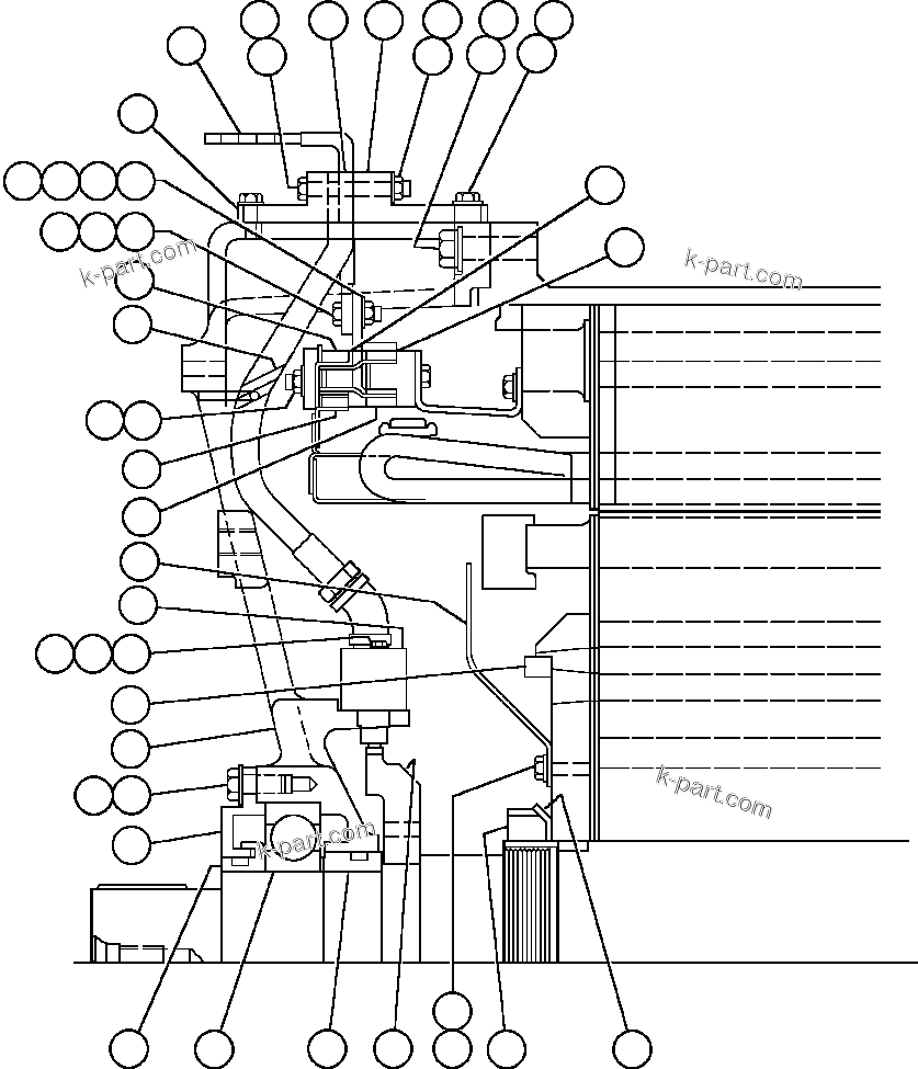 Komatsu parts book diagram for AFE48-BM  930E-2 S/N A30161 THRU A30163 CODELCO: MOTOR ASSEMBLY - WHEEL - 1 (GE0053)