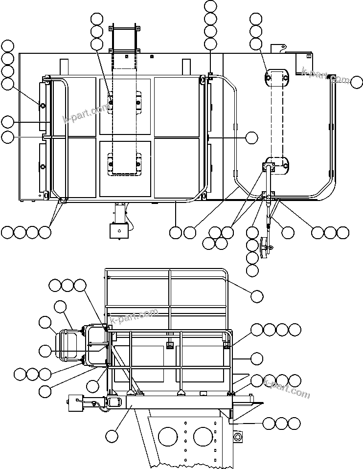 Komatsu parts book diagram for AFE48-CE 930E-2  S/N A30207-A30208 SUNCOR: RIGHT DECK & HANDRAILS