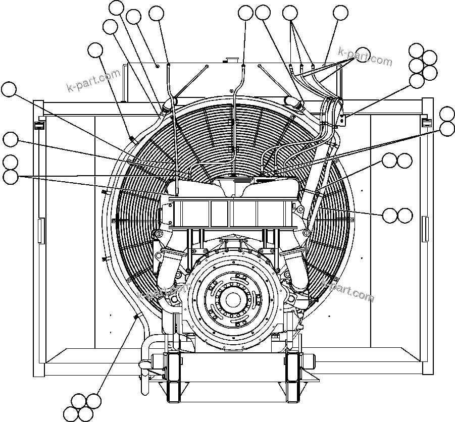 Komatsu parts book diagram for AFE48-CE 930E-2  S/N A30207-A30208 SUNCOR: RADIATOR PIPING