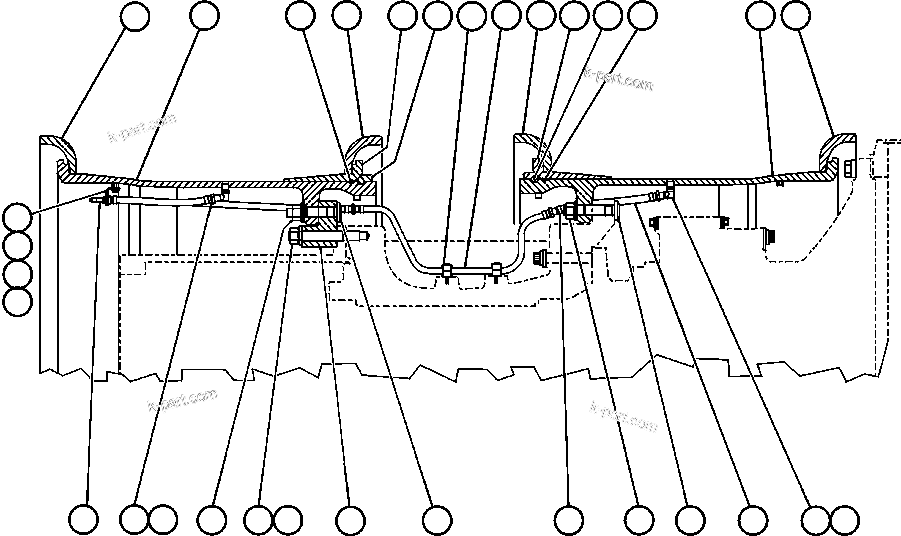 Komatsu parts book diagram for AFE48-CE 930E-2  S/N A30207-A30208 SUNCOR: REAR WHEELS & MOUNTING