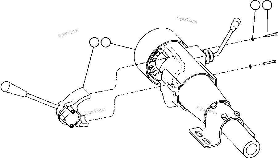 Komatsu parts book diagram for AFE48-CE 930E-2  S/N A30207-A30208 SUNCOR: STEERING COLUMN AND LEVER ASSEMBLY