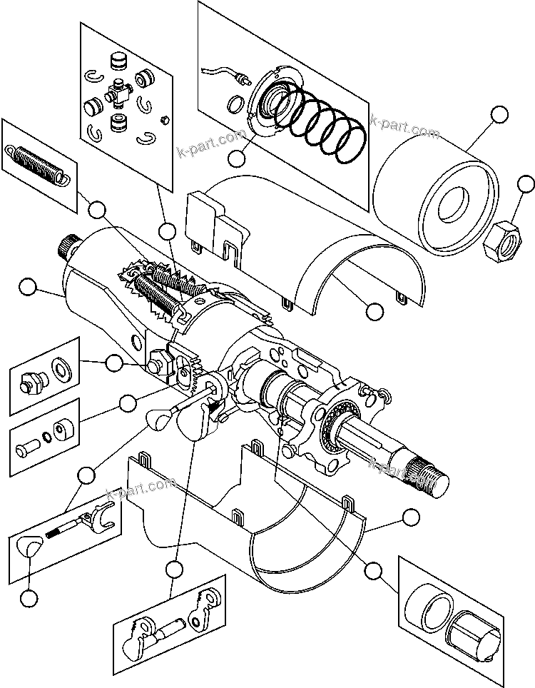 Komatsu parts book diagram for AFE48-CE 930E-2  S/N A30207-A30208 SUNCOR: STEERING COLUMN ASSEMBLY (PC0753)