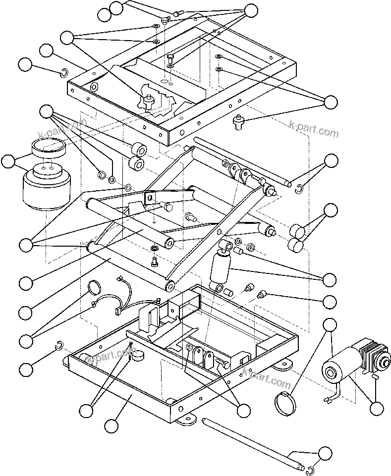 Komatsu parts book diagram for AFE48-CE 930E-2  S/N A30207-A30208 SUNCOR: SEAT SUSPENSION ASSEMBLY (VE8864)