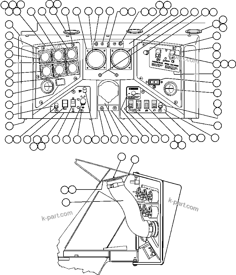Komatsu parts book diagram for AFE48-CE 930E-2  S/N A30207-A30208 SUNCOR: INSTRUMENT PANEL ASSEMBLY