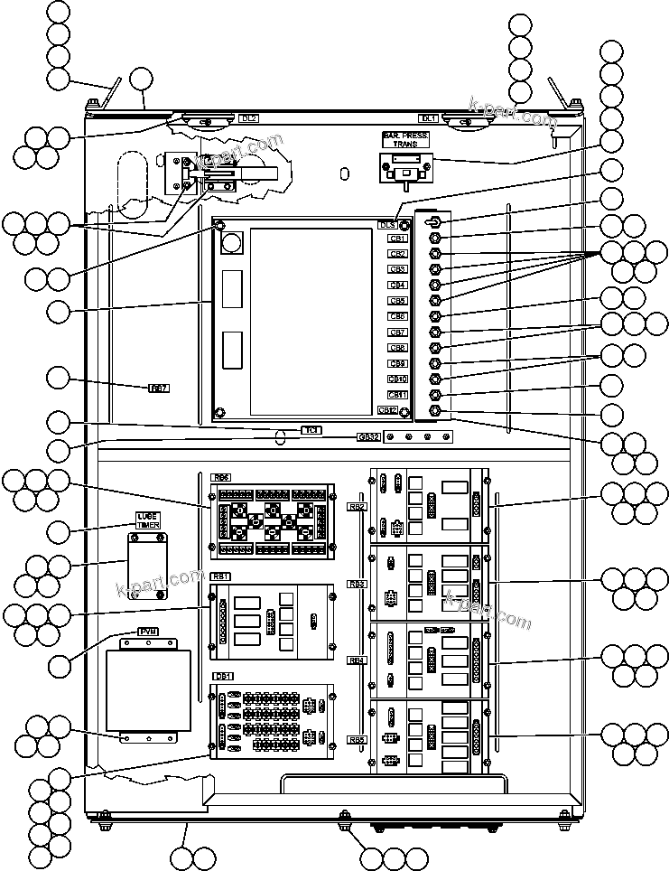Komatsu parts book diagram for AFE48-CE 930E-2  S/N A30207-A30208 SUNCOR: ELECTRICAL INTERFACE CABINET (4000 ENG)