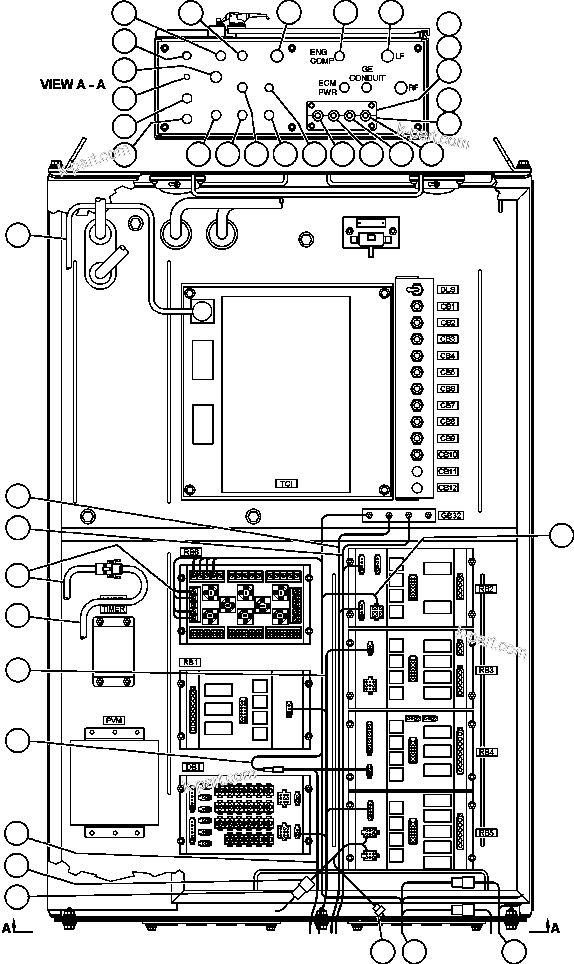 Komatsu parts book diagram for AFE48-CE 930E-2  S/N A30207-A30208 SUNCOR: INTERFACE CABINET EXTERNAL WIRING