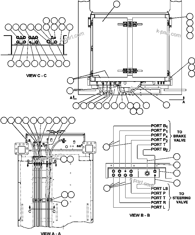 Komatsu parts book diagram for AFE48-CE 930E-2  S/N A30207-A30208 SUNCOR: BRAKE CABINET/CAB PIPING