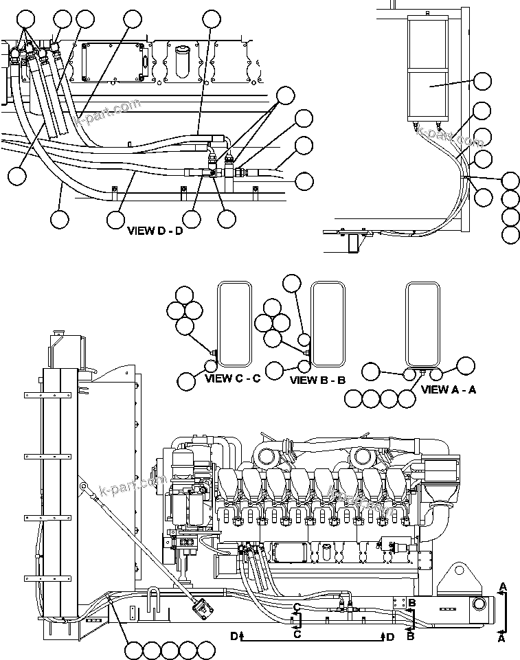 Komatsu parts book diagram for AFE48-CE 930E-2  S/N A30207-A30208 SUNCOR: FUEL SYSTEM COOLER