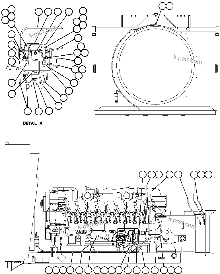 Komatsu parts book diagram for AFE48-CE 930E-2  S/N A30207-A30208 SUNCOR: ENGINE ELECTRICAL - LEFT SIDE