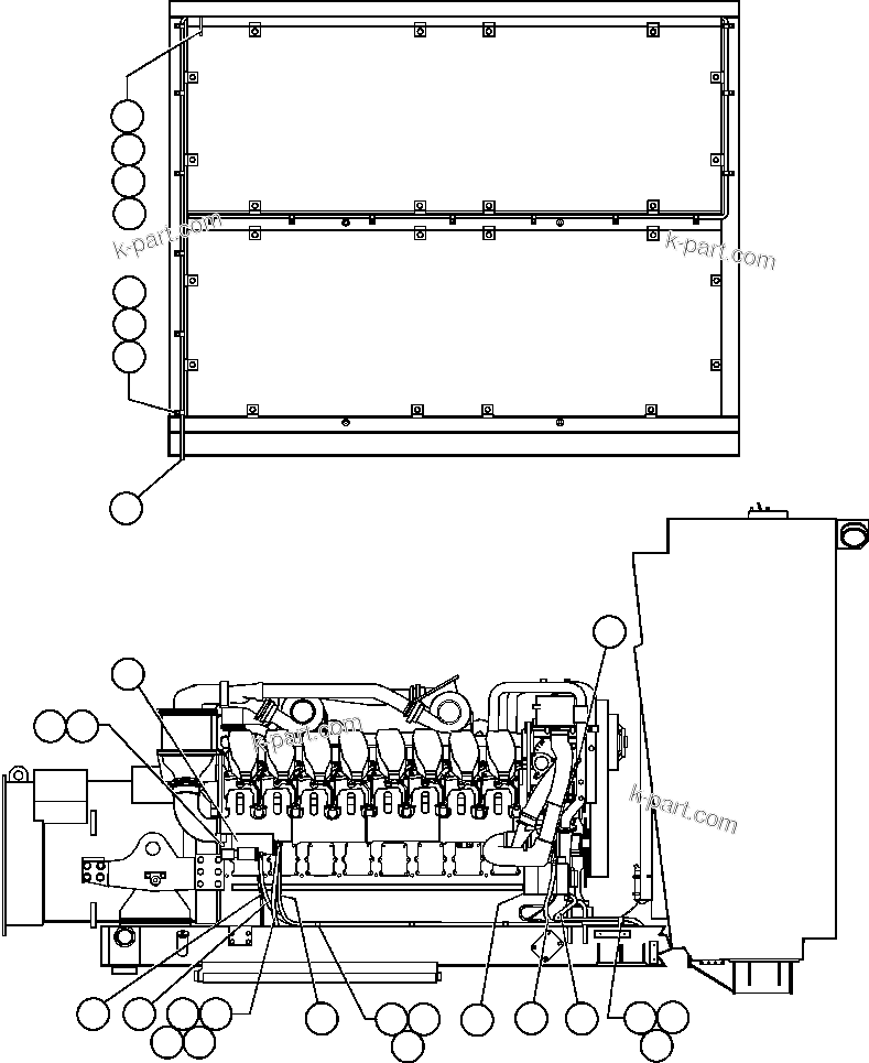 Komatsu parts book diagram for AFE48-CE 930E-2  S/N A30207-A30208 SUNCOR: ENGINE ELECTRICAL - RIGHT SIDE