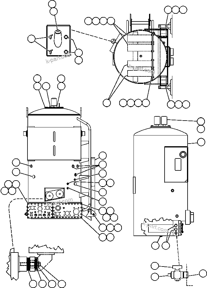 Komatsu parts book diagram for AFE48-CE 930E-2  S/N A30207-A30208 SUNCOR: HYDRAULIC TANK ASSEMBLY & INSTALLATION