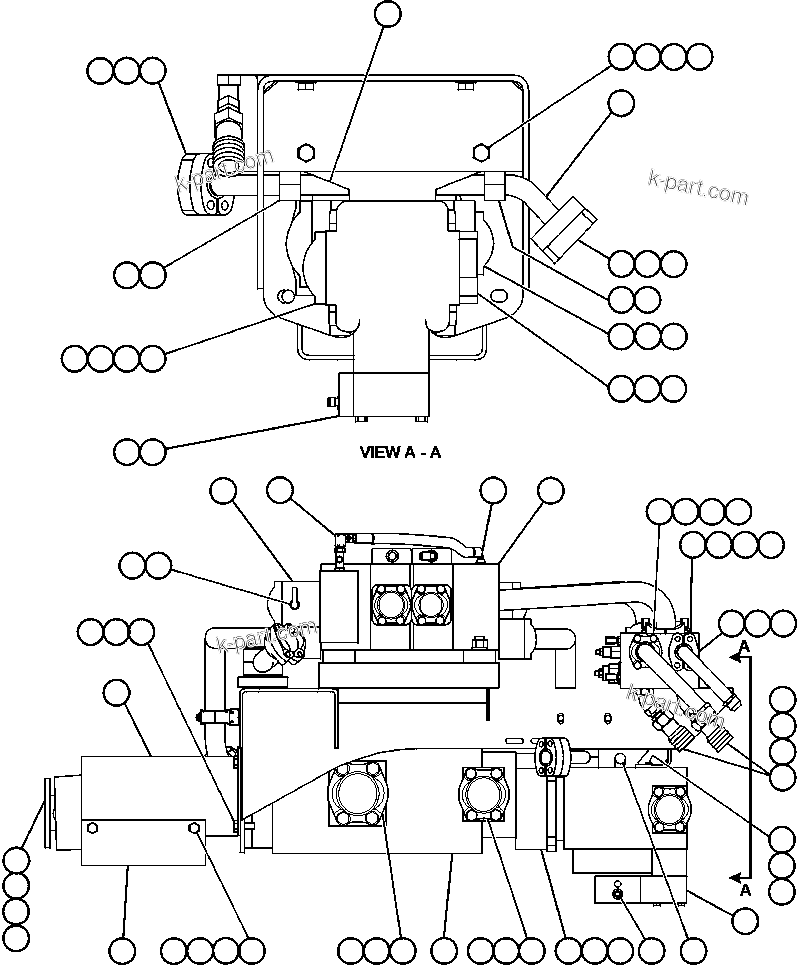 Komatsu parts book diagram for AFE48-CE 930E-2  S/N A30207-A30208 SUNCOR: PUMP/HOIST VALVE MODULE - 1