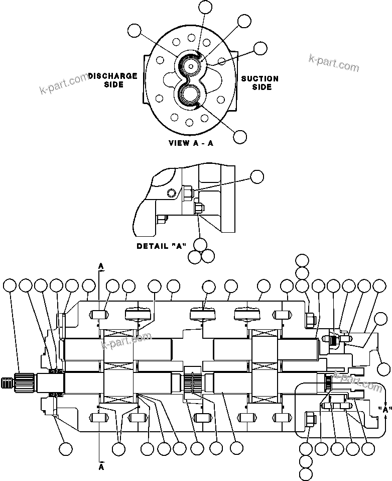 Komatsu parts book diagram for AFE48-CE 930E-2  S/N A30207-A30208 SUNCOR: HOIST PUMP ASSEMBLY (PB9008)