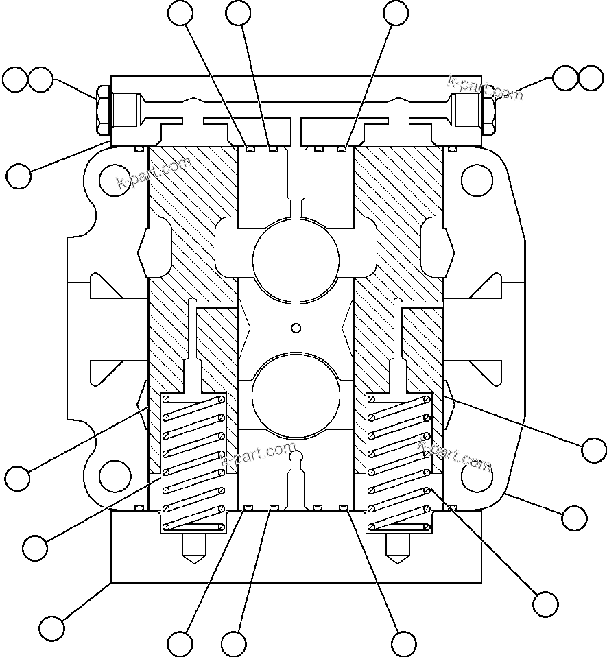 Komatsu parts book diagram for AFE48-CE 930E-2  S/N A30207-A30208 SUNCOR: SPOOL SECTION ASSEMBLY - TANK (BF3050)