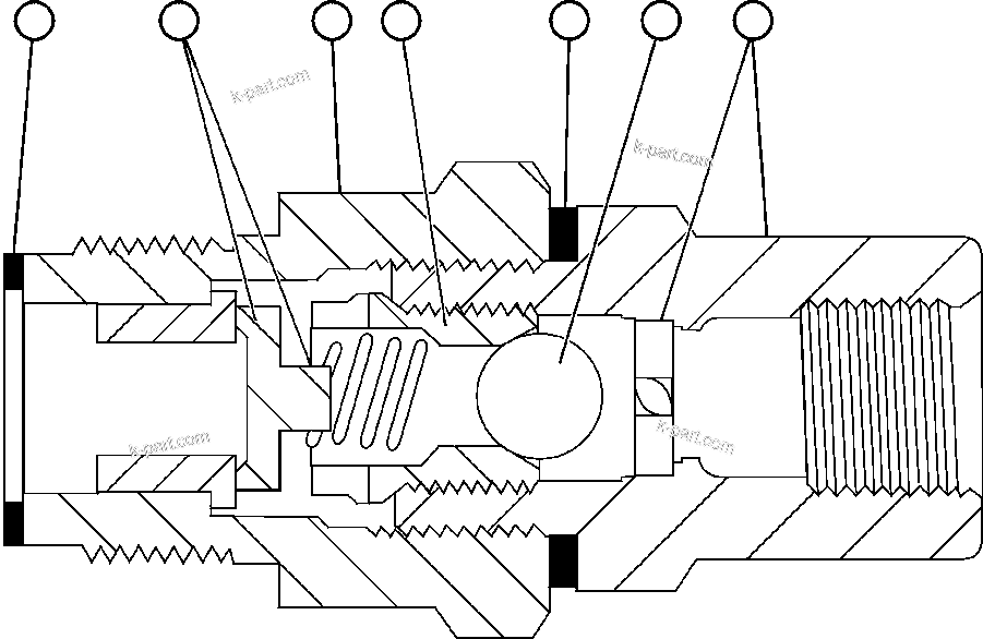 Komatsu parts book diagram for AFE48-CE 930E-2  S/N A30207-A30208 SUNCOR: CHECK VALVE ASSEMBLY (LA1187)