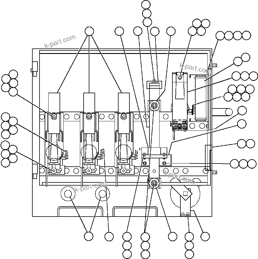 Komatsu parts book diagram for AFE48-CE 930E-2  S/N A30207-A30208 SUNCOR: CONTROL CABINET - CONTACTOR BOX