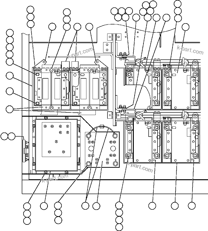 Komatsu parts book diagram for AFE48-CE 930E-2  S/N A30207-A30208 SUNCOR: CONTROL CABINET (INSIDE LOWER LEFT FRONT)