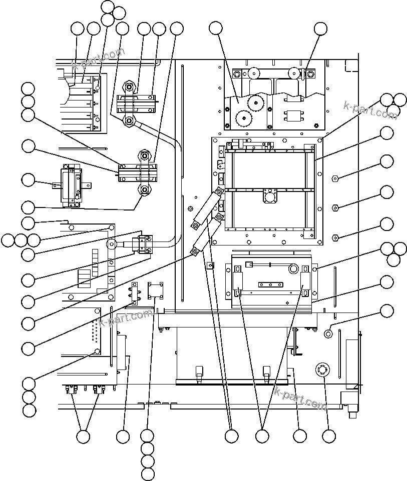 Komatsu parts book diagram for AFE48-CE 930E-2  S/N A30207-A30208 SUNCOR: CONTROL CABINET (TOP RIGHT VIEW)
