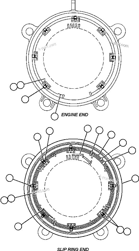 Komatsu parts book diagram for AFE48-CE 930E-2  S/N A30207-A30208 SUNCOR: ALTERNATOR - STATOR