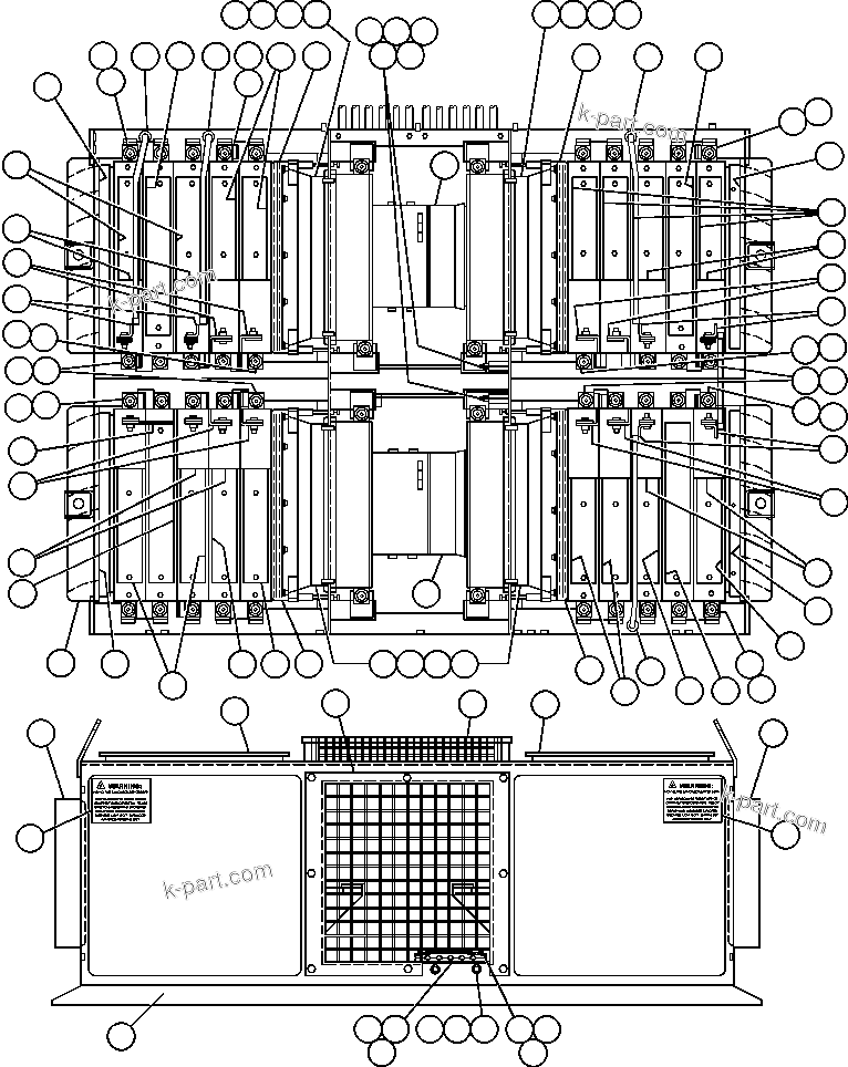 Komatsu parts book diagram for AFE48-CE 930E-2  S/N A30207-A30208 SUNCOR: RETARDING GRID ASSEMBLY (PC0859)