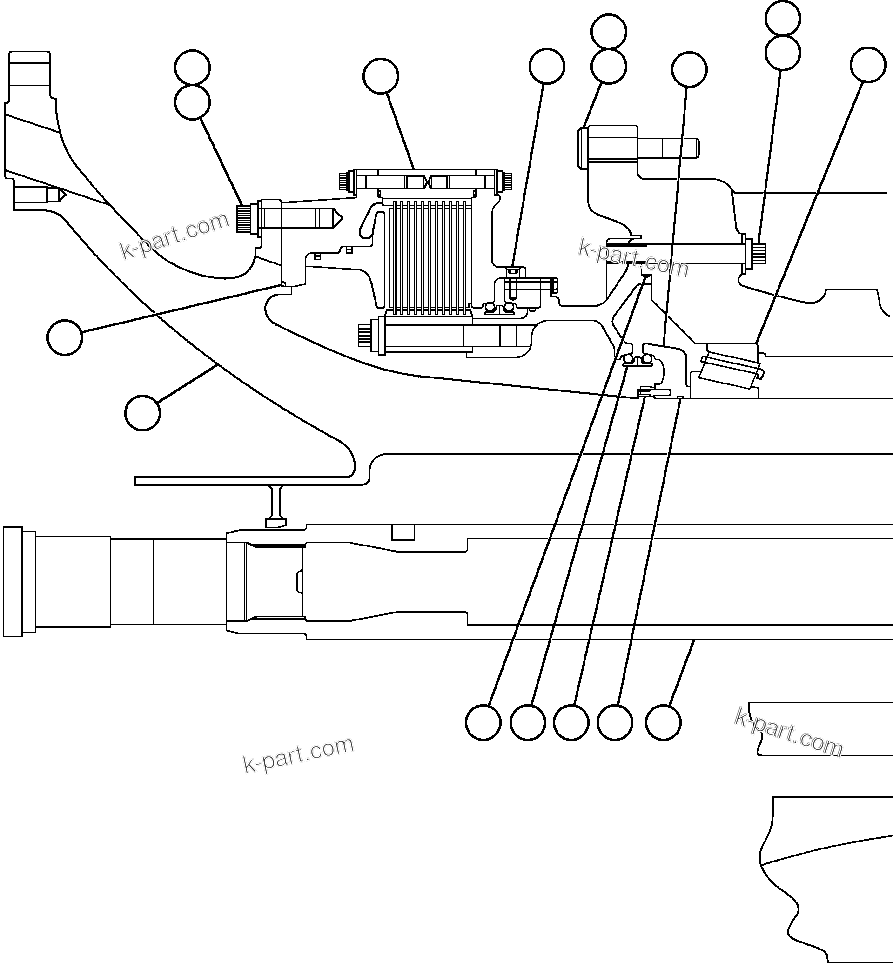 Komatsu parts book diagram for AFE48-CE 930E-2  S/N A30207-A30208 SUNCOR: TRANSMISSION, MOTORIZED WHEEL (GE0674)