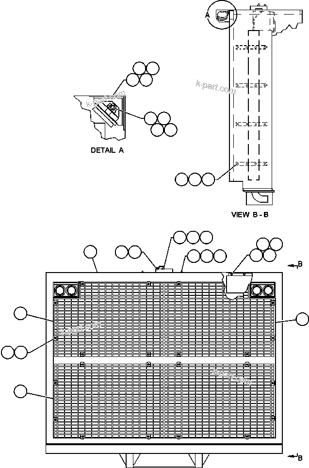 Komatsu parts book diagram for AFE48-CK 930E-2 S/N A30225 JACOB'S RANCH: GRILLE ASSEMBLY