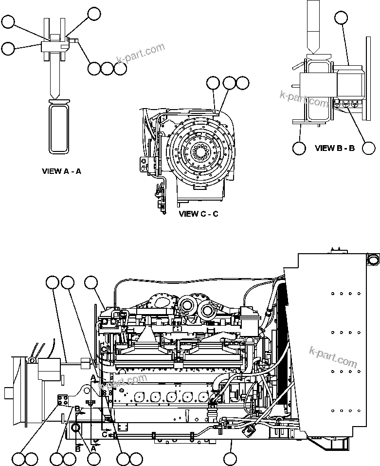Komatsu parts book diagram for AFE48-CK 930E-2 S/N A30225 JACOB'S RANCH: ENGINE & MISCELLANEOUS INSTALLATION