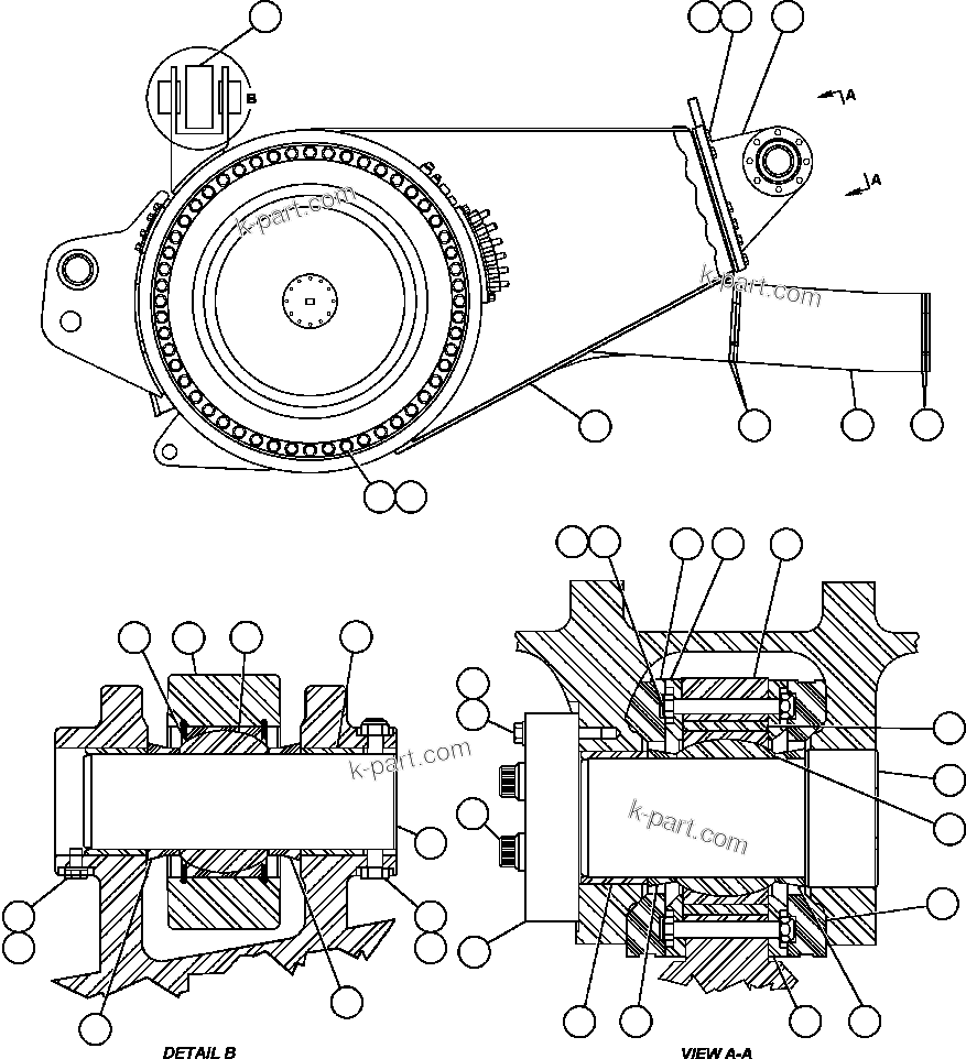 Komatsu parts book diagram for AFE48-CK 930E-2 S/N A30225 JACOB'S RANCH: DRIVE AXLE & MOUNTING