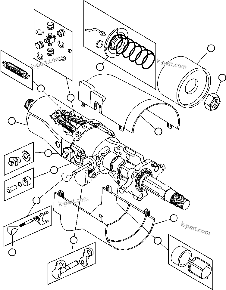 Komatsu parts book diagram for AFE48-CK 930E-2 S/N A30225 JACOB'S RANCH: STEERING COLUMN ASSEMBLY (PC0753)