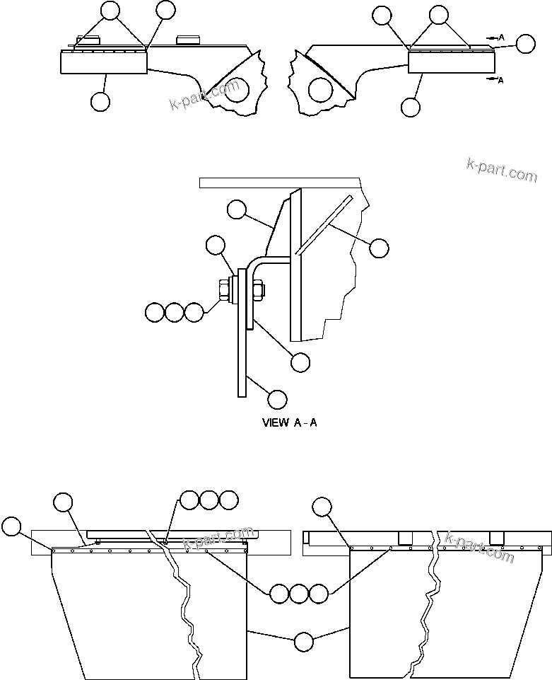 Komatsu parts book diagram for AFE48-CK 930E-2 S/N A30225 JACOB'S RANCH: DECK MUD FLAPS INSTALLATION
