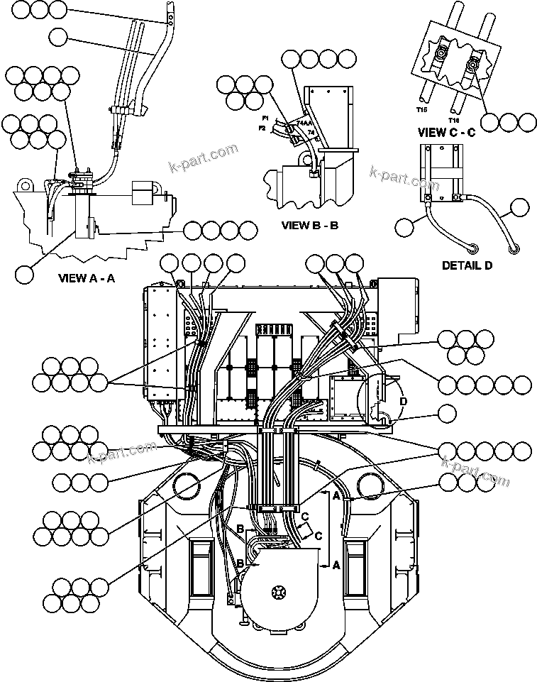 Komatsu parts book diagram for AFE48-CK 930E-2 S/N A30225 JACOB'S RANCH: CONTROL CABINET (REAR VIEW)