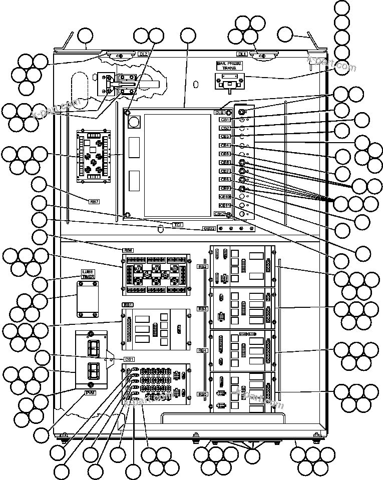 Komatsu parts book diagram for AFE48-CK 930E-2 S/N A30225 JACOB'S RANCH: ELECTRICAL INTERFACE CABINET (CUMMINS ENG)