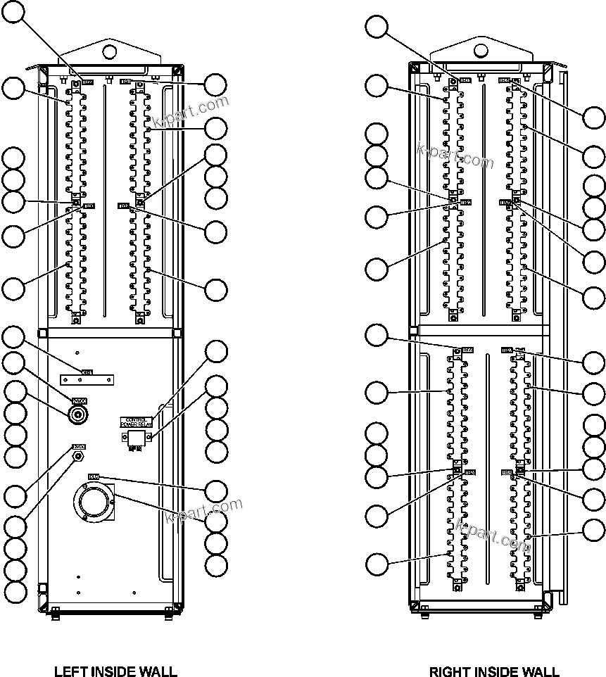 Komatsu parts book diagram for AFE48-CK 930E-2 S/N A30225 JACOB'S RANCH: INTERFACE CABINET (SIDE WALLS)
