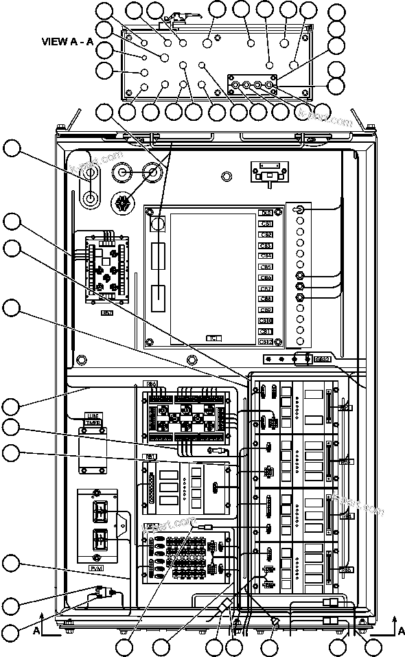 Komatsu parts book diagram for AFE48-CK 930E-2 S/N A30225 JACOB'S RANCH: INTERFACE CABINET EXTERNAL WIRING