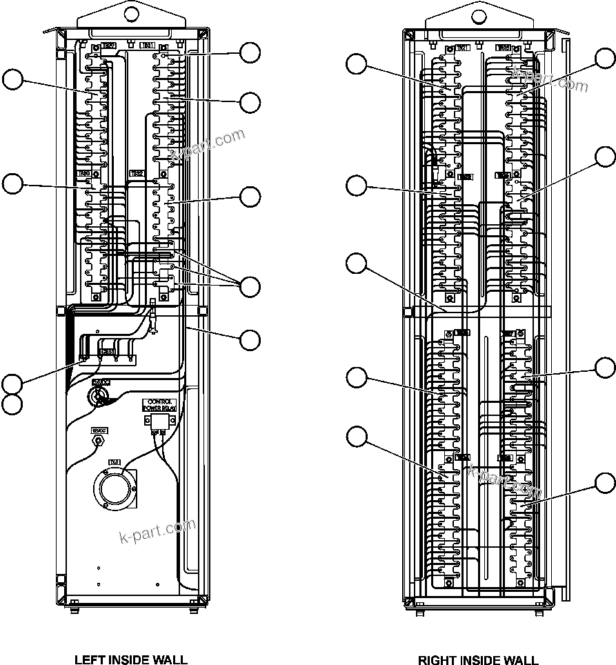Komatsu parts book diagram for AFE48-CK 930E-2 S/N A30225 JACOB'S RANCH: INTERFACE CABINET - SIDE WALLS WIRING