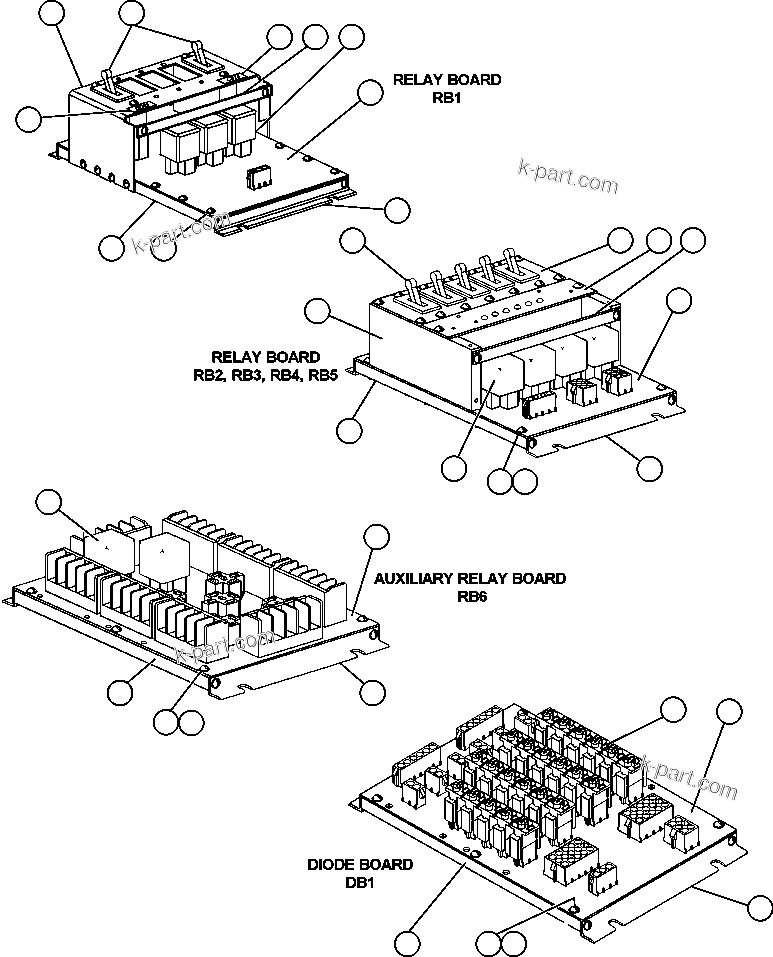 Komatsu parts book diagram for AFE48-CK 930E-2 S/N A30225 JACOB'S RANCH: RELAY AND DIODE BOARDS