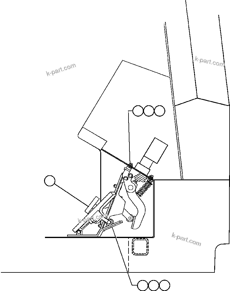 Komatsu parts book diagram for AFE48-CK 930E-2 S/N A30225 JACOB'S RANCH: PEDAL INSTALLATION