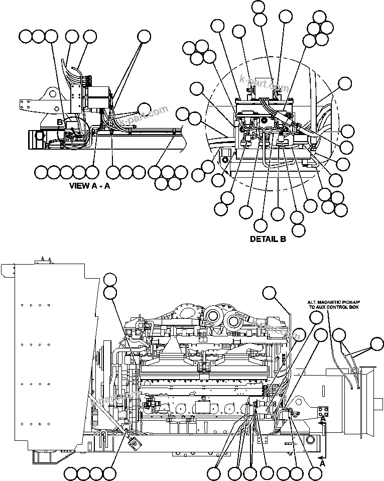 Komatsu parts book diagram for AFE48-CK 930E-2 S/N A30225 JACOB'S RANCH: ENGINE ELECTRICAL - LEFT SIDE