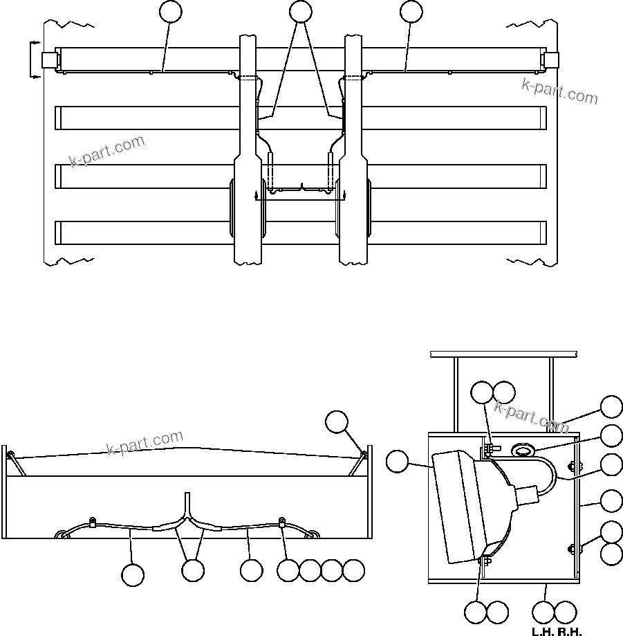 Komatsu parts book diagram for AFE48-CK 930E-2 S/N A30225 JACOB'S RANCH: REAR TURN & CLEARANCE LIGHTS