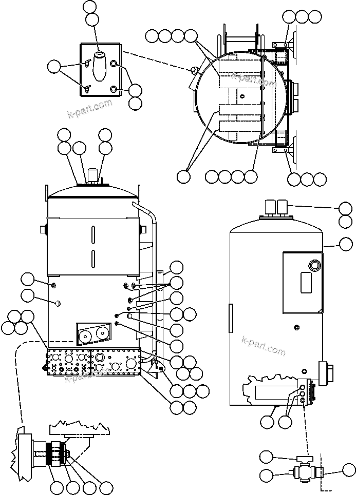 Komatsu parts book diagram for AFE48-CK 930E-2 S/N A30225 JACOB'S RANCH: HYDRAULIC TANK ASSEMBLY & INSTALLATION