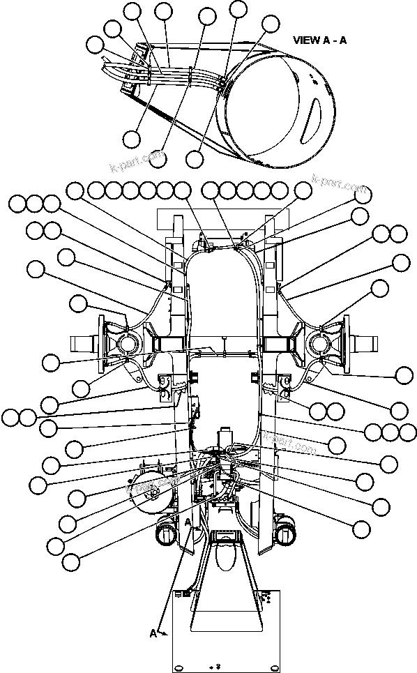 Komatsu parts book diagram for AFE48-CK 930E-2 S/N A30225 JACOB'S RANCH: BRAKE COOLING PIPING