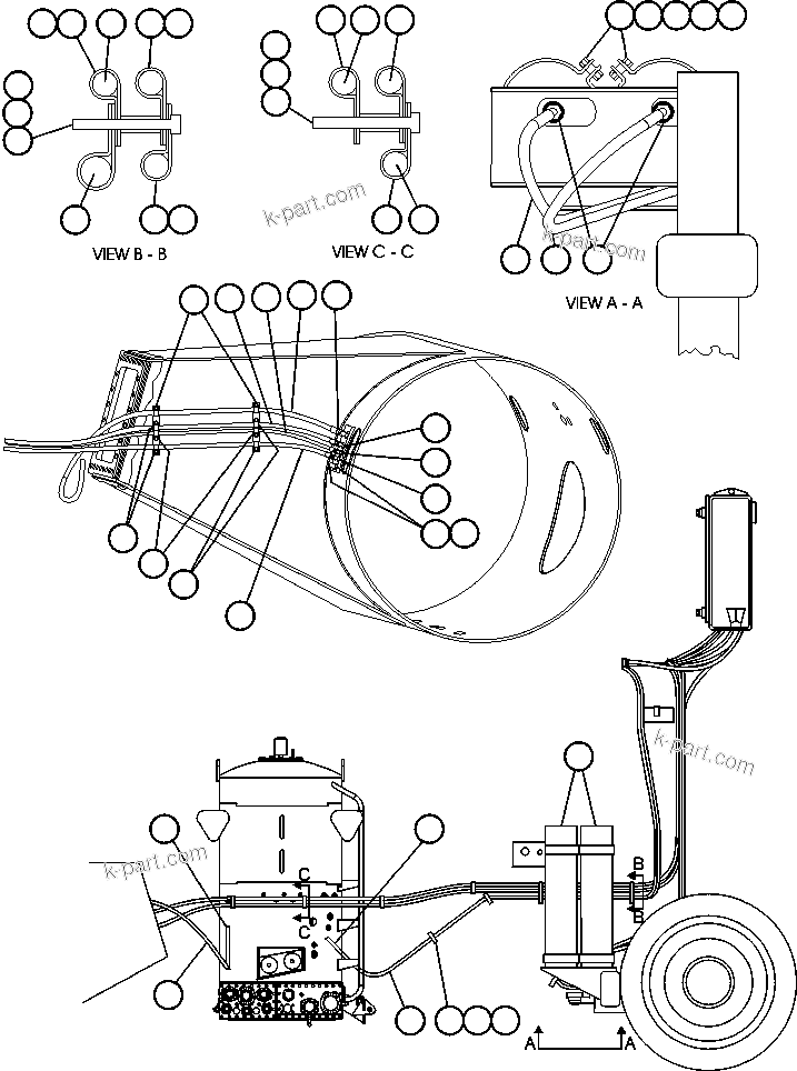 Komatsu parts book diagram for AFE48-CK 930E-2 S/N A30225 JACOB'S RANCH: BRAKE PIPING